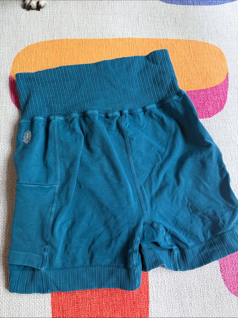 Free people movement Teal biker Shorts